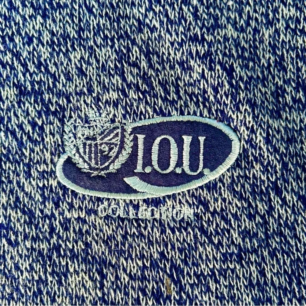 I.O.U. Vintage 90’s Heather Blue Small Long Sleeve Crew Neck Knit Sweater Mens